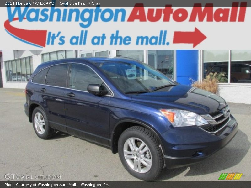 Royal Blue Pearl / Gray 2011 Honda CR-V EX 4WD