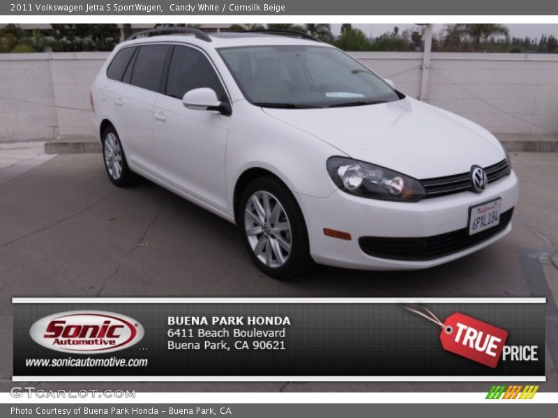 Candy White / Cornsilk Beige 2011 Volkswagen Jetta S SportWagen