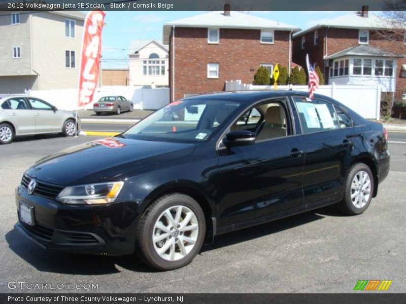 Black / Cornsilk Beige 2012 Volkswagen Jetta SE Sedan