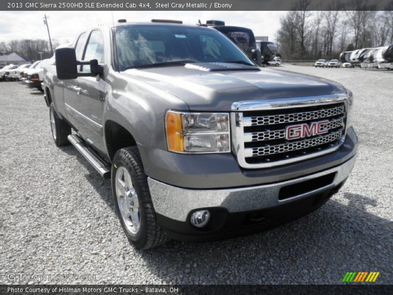 Steel Gray Metallic / Ebony 2013 GMC Sierra 2500HD SLE Extended Cab 4x4