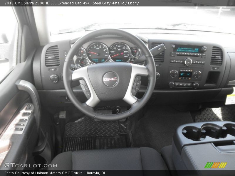 Steel Gray Metallic / Ebony 2013 GMC Sierra 2500HD SLE Extended Cab 4x4
