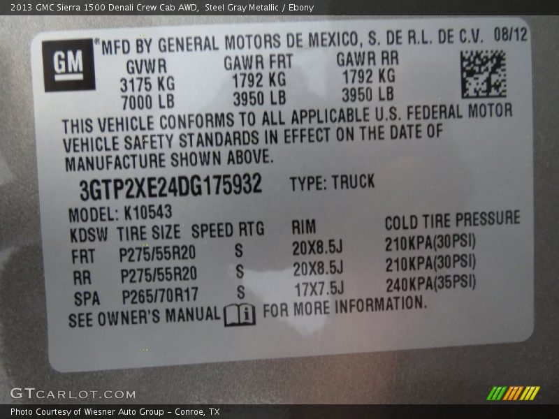 Steel Gray Metallic / Ebony 2013 GMC Sierra 1500 Denali Crew Cab AWD