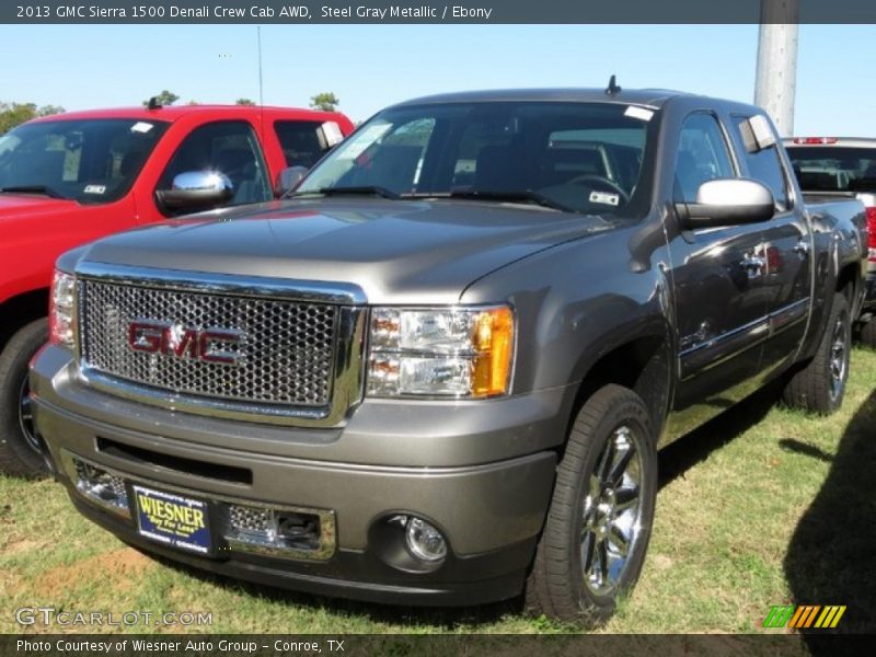 Steel Gray Metallic / Ebony 2013 GMC Sierra 1500 Denali Crew Cab AWD