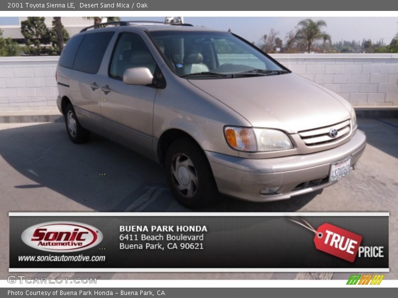 Desert Sand Mica / Oak 2001 Toyota Sienna LE