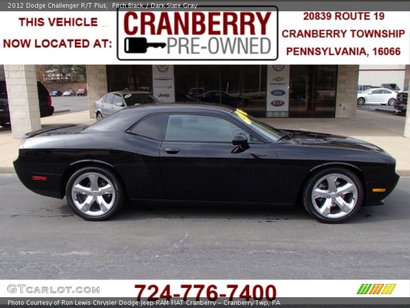 Pitch Black / Dark Slate Gray 2012 Dodge Challenger R/T Plus