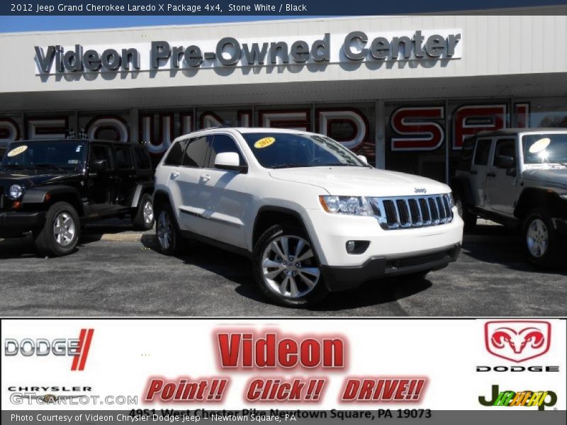 Stone White / Black 2012 Jeep Grand Cherokee Laredo X Package 4x4