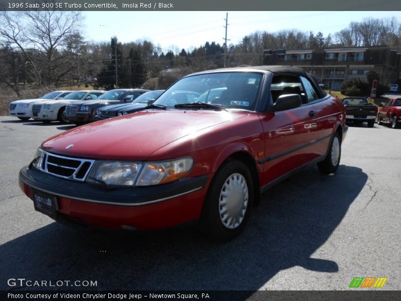 Imola Red / Black 1996 Saab 900 SE Turbo Convertible