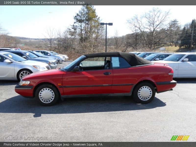 Imola Red / Black 1996 Saab 900 SE Turbo Convertible