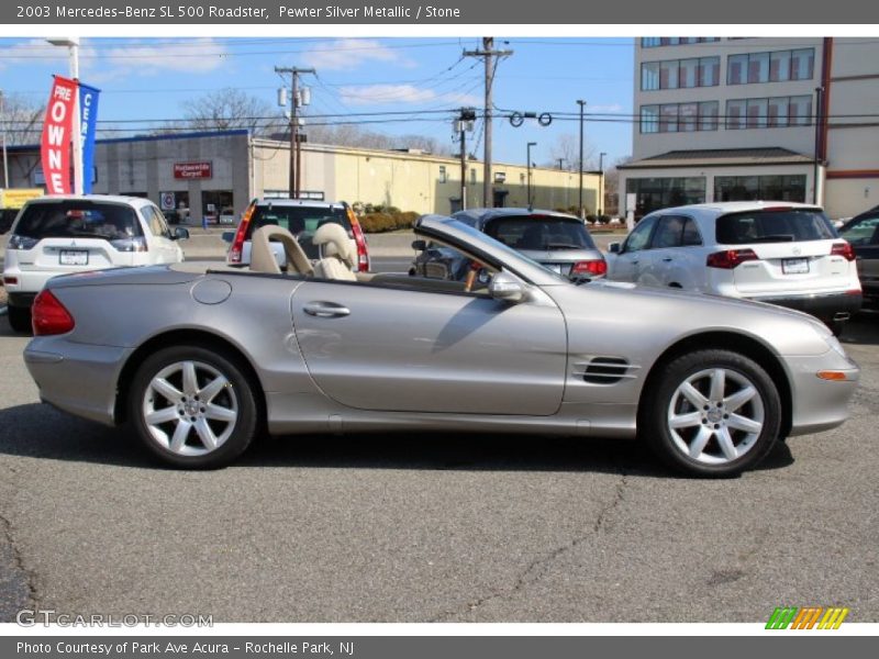 Pewter Silver Metallic / Stone 2003 Mercedes-Benz SL 500 Roadster