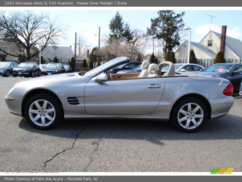 Pewter Silver Metallic / Stone 2003 Mercedes-Benz SL 500 Roadster