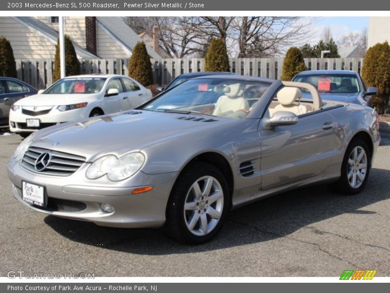 Pewter Silver Metallic / Stone 2003 Mercedes-Benz SL 500 Roadster