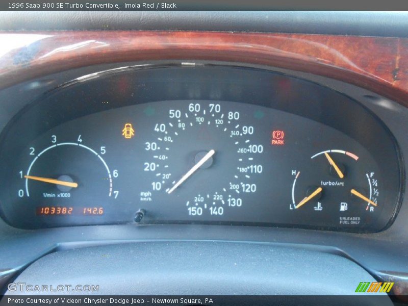Imola Red / Black 1996 Saab 900 SE Turbo Convertible