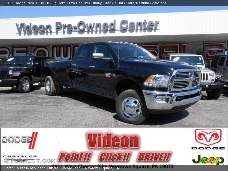 Black / Dark Slate/Medium Graystone 2012 Dodge Ram 3500 HD Big Horn Crew Cab 4x4 Dually