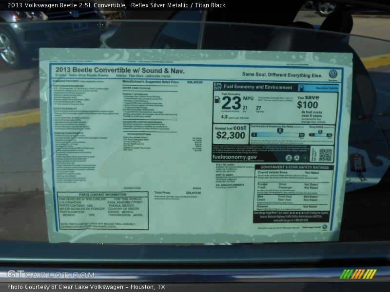 Reflex Silver Metallic / Titan Black 2013 Volkswagen Beetle 2.5L Convertible