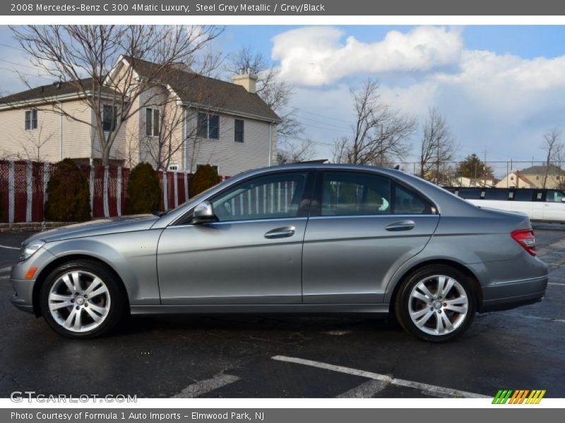 Steel Grey Metallic / Grey/Black 2008 Mercedes-Benz C 300 4Matic Luxury