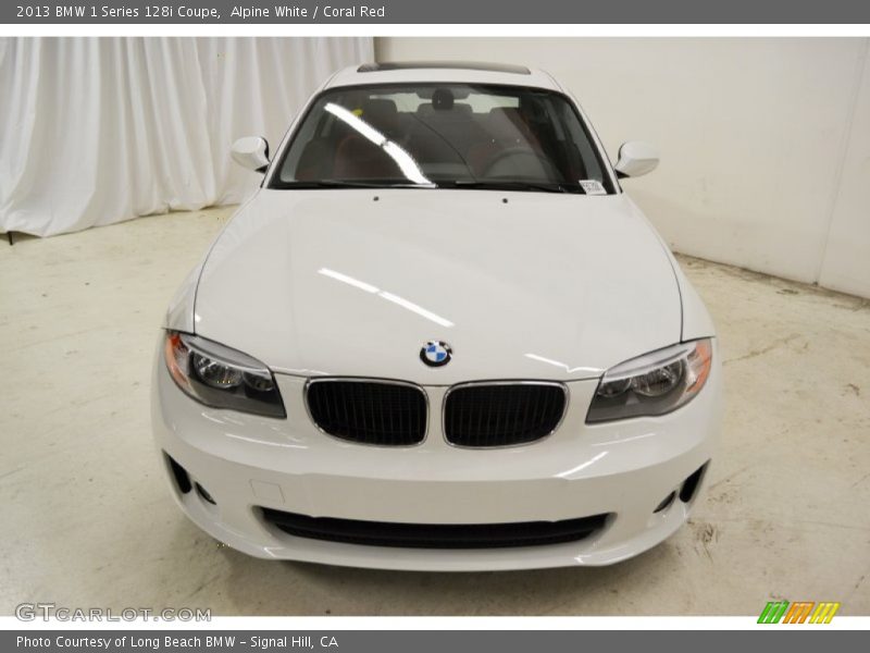 Alpine White / Coral Red 2013 BMW 1 Series 128i Coupe