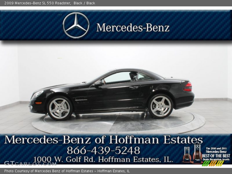 Black / Black 2009 Mercedes-Benz SL 550 Roadster
