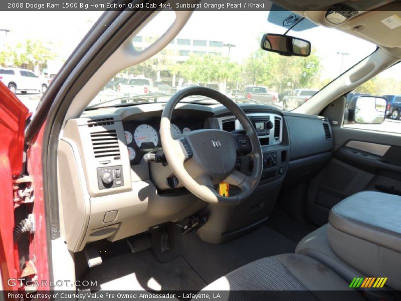 Sunburst Orange Pearl / Khaki 2008 Dodge Ram 1500 Big Horn Edition Quad Cab 4x4