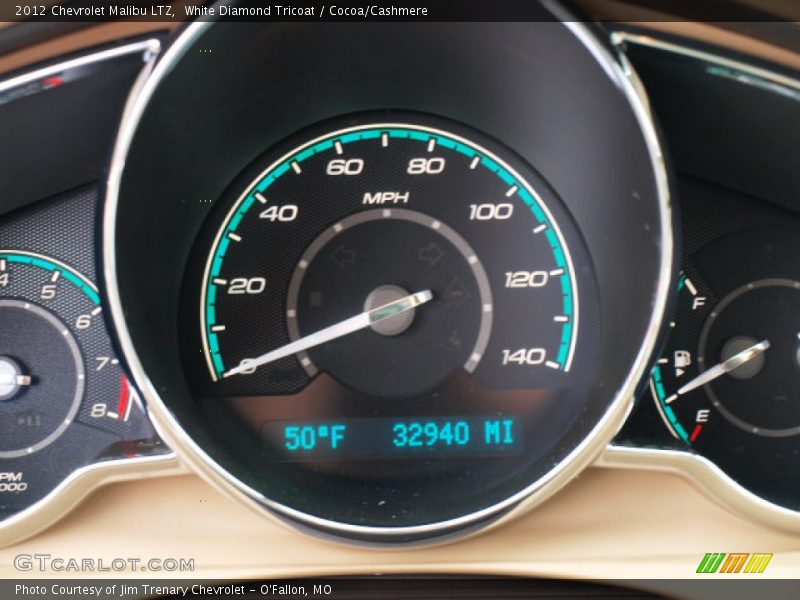 White Diamond Tricoat / Cocoa/Cashmere 2012 Chevrolet Malibu LTZ