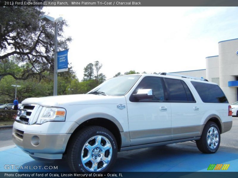 White Platinum Tri-Coat / Charcoal Black 2013 Ford Expedition EL King Ranch