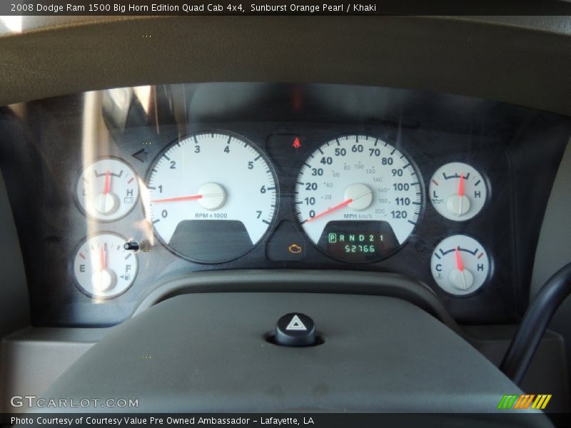 Sunburst Orange Pearl / Khaki 2008 Dodge Ram 1500 Big Horn Edition Quad Cab 4x4