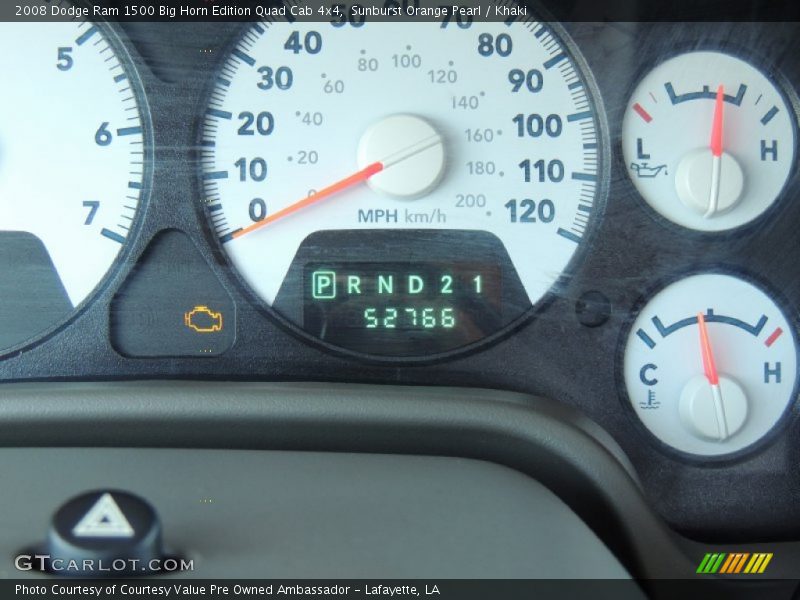 Sunburst Orange Pearl / Khaki 2008 Dodge Ram 1500 Big Horn Edition Quad Cab 4x4