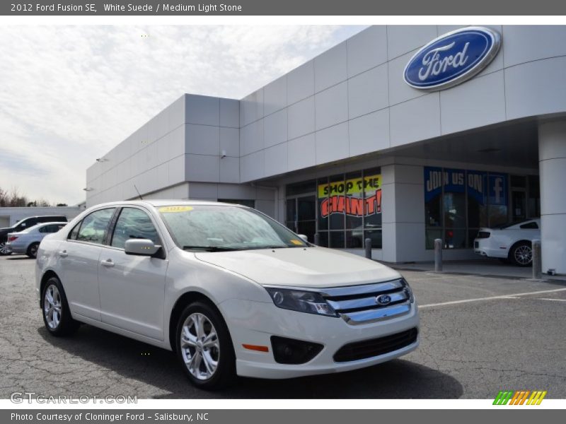 White Suede / Medium Light Stone 2012 Ford Fusion SE