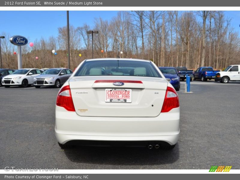 White Suede / Medium Light Stone 2012 Ford Fusion SE