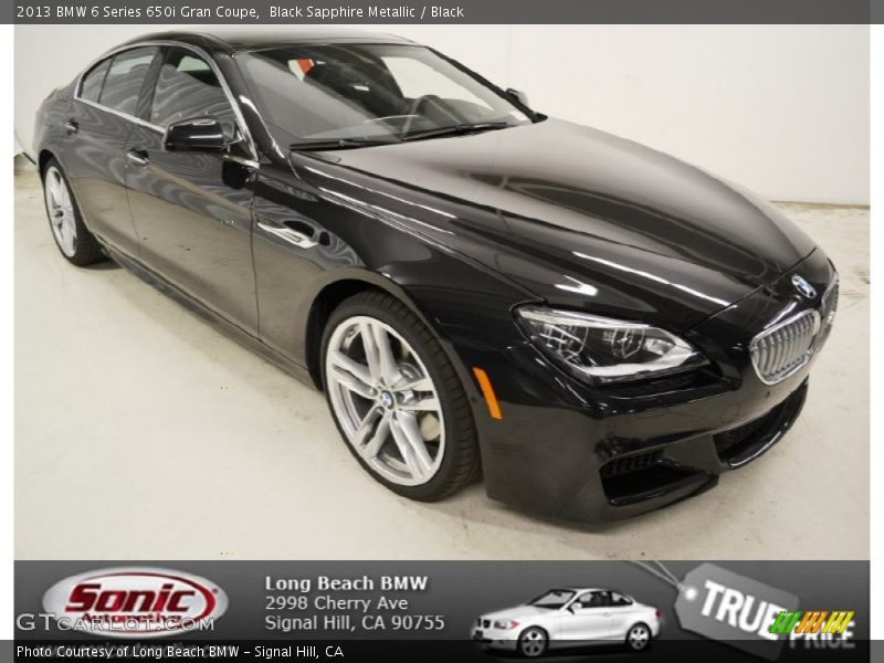 Black Sapphire Metallic / Black 2013 BMW 6 Series 650i Gran Coupe
