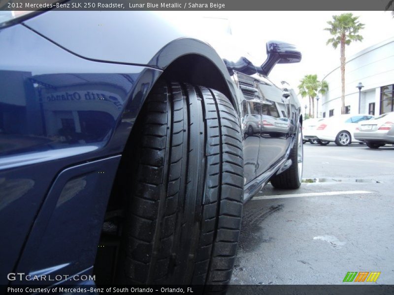 Lunar Blue Metallic / Sahara Beige 2012 Mercedes-Benz SLK 250 Roadster