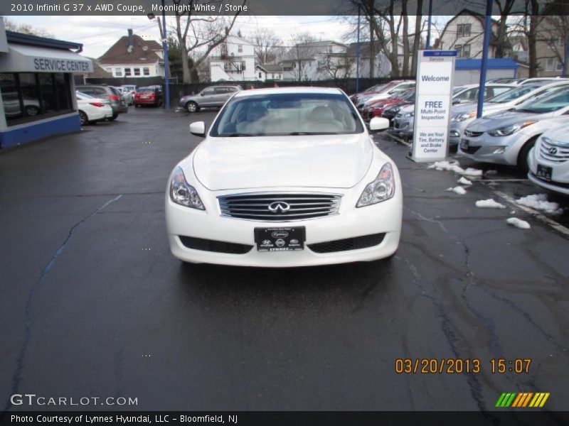 Moonlight White / Stone 2010 Infiniti G 37 x AWD Coupe