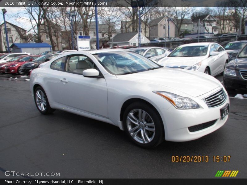 Moonlight White / Stone 2010 Infiniti G 37 x AWD Coupe