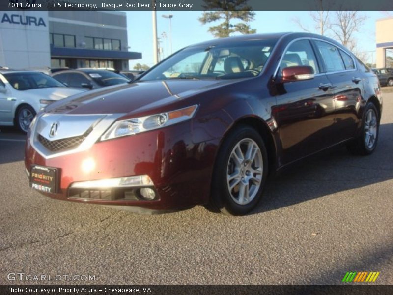 Basque Red Pearl / Taupe Gray 2011 Acura TL 3.5 Technology