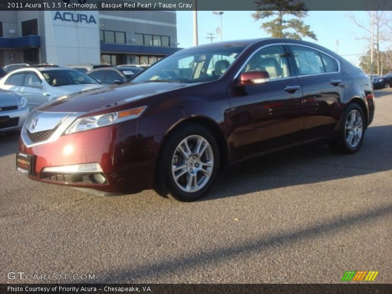Basque Red Pearl / Taupe Gray 2011 Acura TL 3.5 Technology