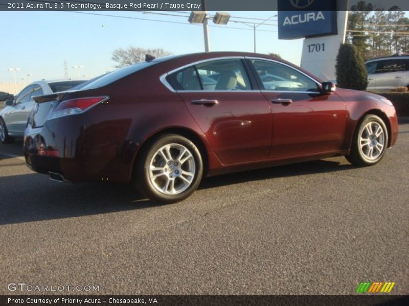 Basque Red Pearl / Taupe Gray 2011 Acura TL 3.5 Technology
