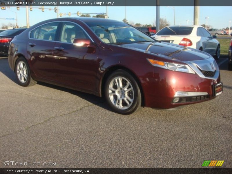 Basque Red Pearl / Taupe Gray 2011 Acura TL 3.5 Technology