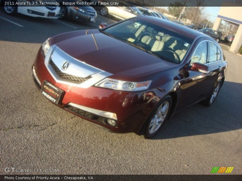 Basque Red Pearl / Taupe Gray 2011 Acura TL 3.5 Technology