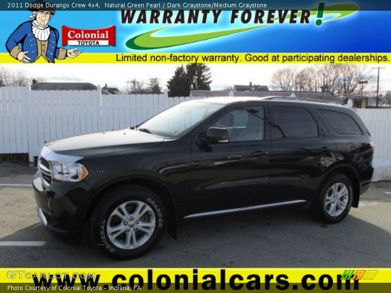 Natural Green Pearl / Dark Graystone/Medium Graystone 2011 Dodge Durango Crew 4x4