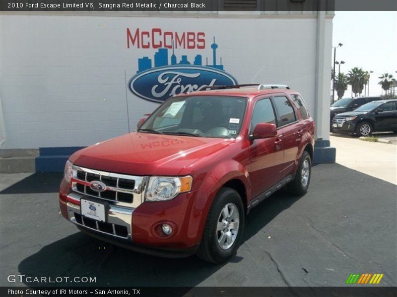 Sangria Red Metallic / Charcoal Black 2010 Ford Escape Limited V6