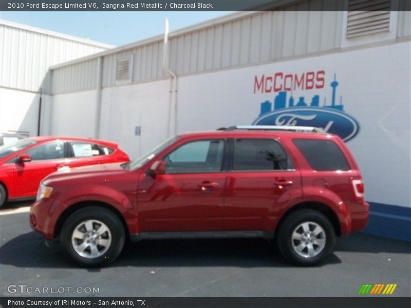 Sangria Red Metallic / Charcoal Black 2010 Ford Escape Limited V6