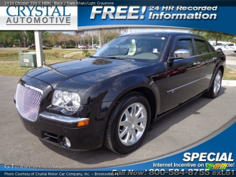 Black / Dark Khaki/Light Graystone 2010 Chrysler 300 C HEMI
