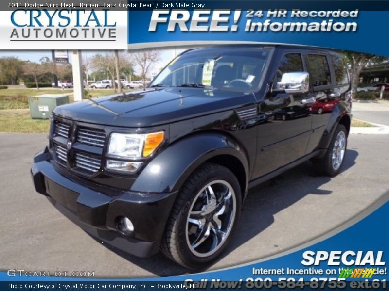 Brilliant Black Crystal Pearl / Dark Slate Gray 2011 Dodge Nitro Heat