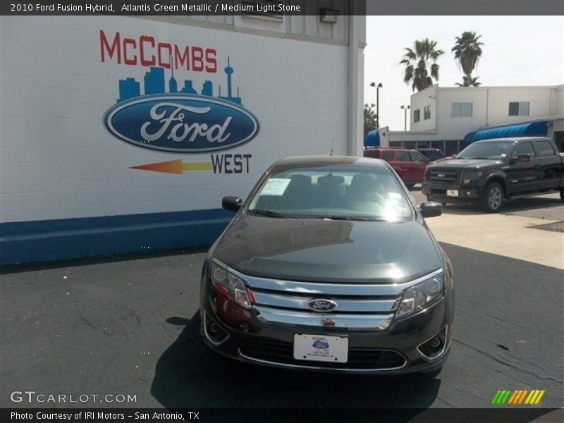 Atlantis Green Metallic / Medium Light Stone 2010 Ford Fusion Hybrid