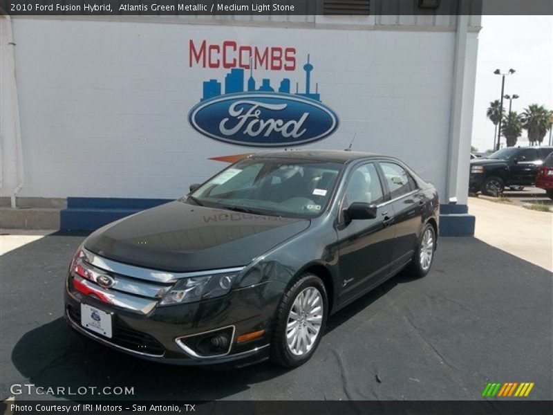 Atlantis Green Metallic / Medium Light Stone 2010 Ford Fusion Hybrid