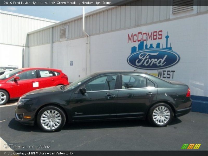 Atlantis Green Metallic / Medium Light Stone 2010 Ford Fusion Hybrid