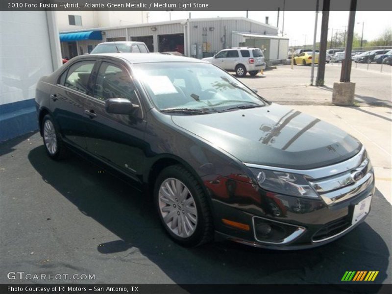 Atlantis Green Metallic / Medium Light Stone 2010 Ford Fusion Hybrid