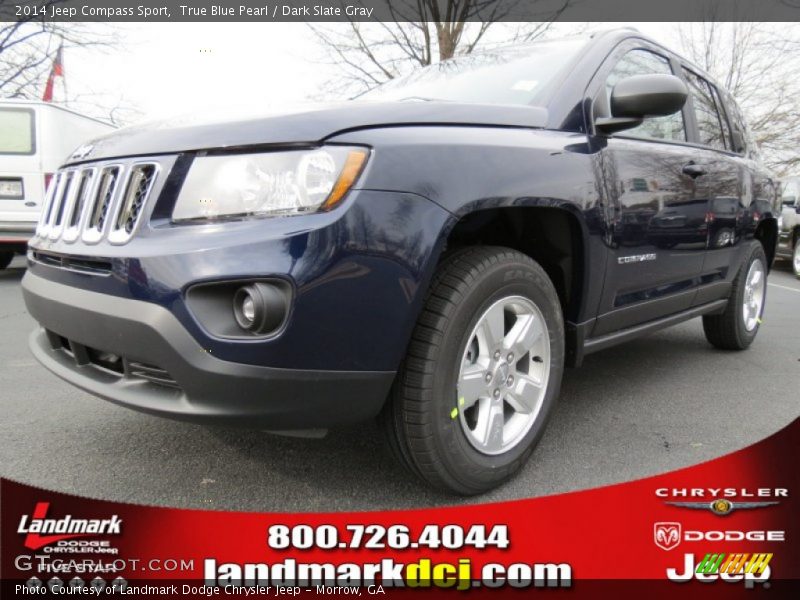 True Blue Pearl / Dark Slate Gray 2014 Jeep Compass Sport