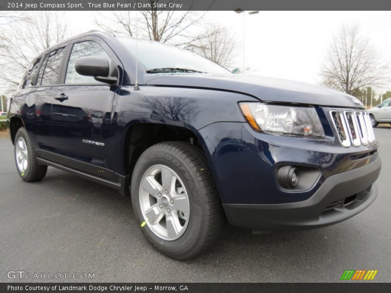 True Blue Pearl / Dark Slate Gray 2014 Jeep Compass Sport
