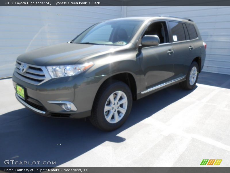 Cypress Green Pearl / Black 2013 Toyota Highlander SE