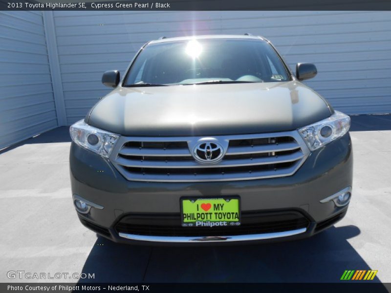 Cypress Green Pearl / Black 2013 Toyota Highlander SE